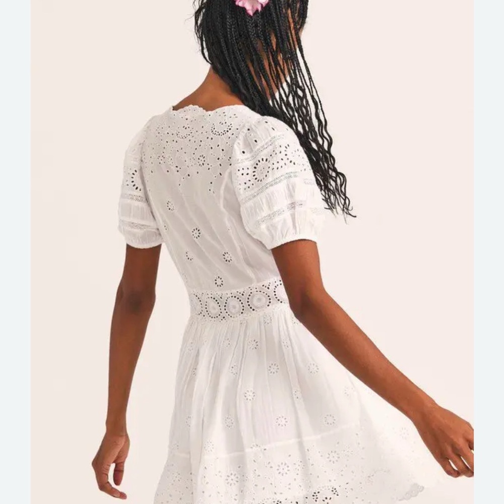LoveShackFancy White Eyelet Mini Dress - Picture 6 of 7